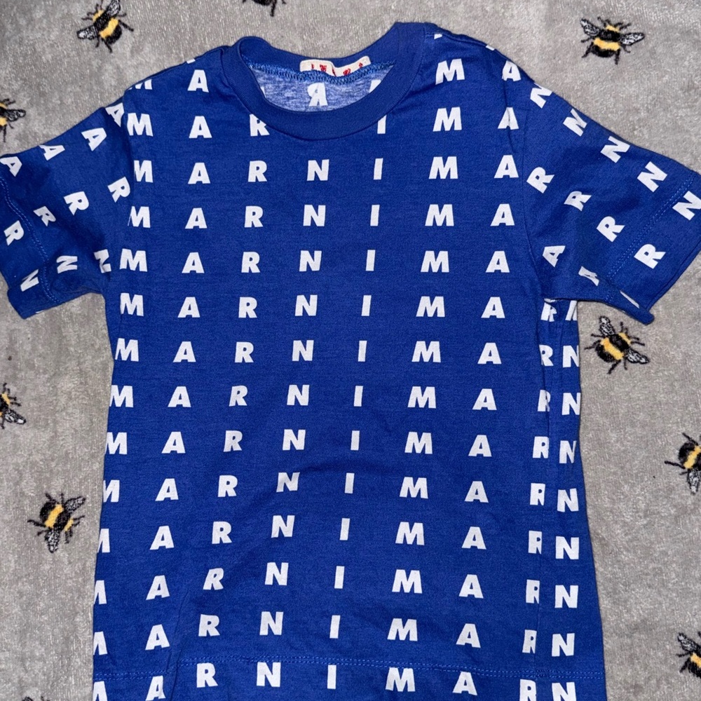 Marni Blue Graphic T-Shirt (Authentic)